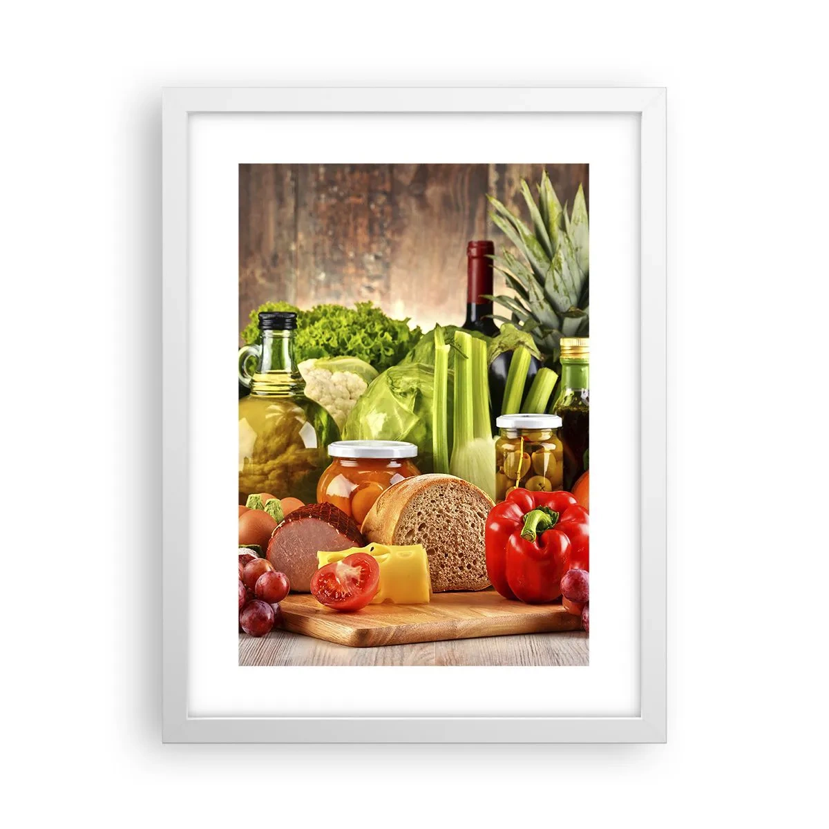 Plagát v bielom ráme - Údené, pečené, marinované - 30x40 cm