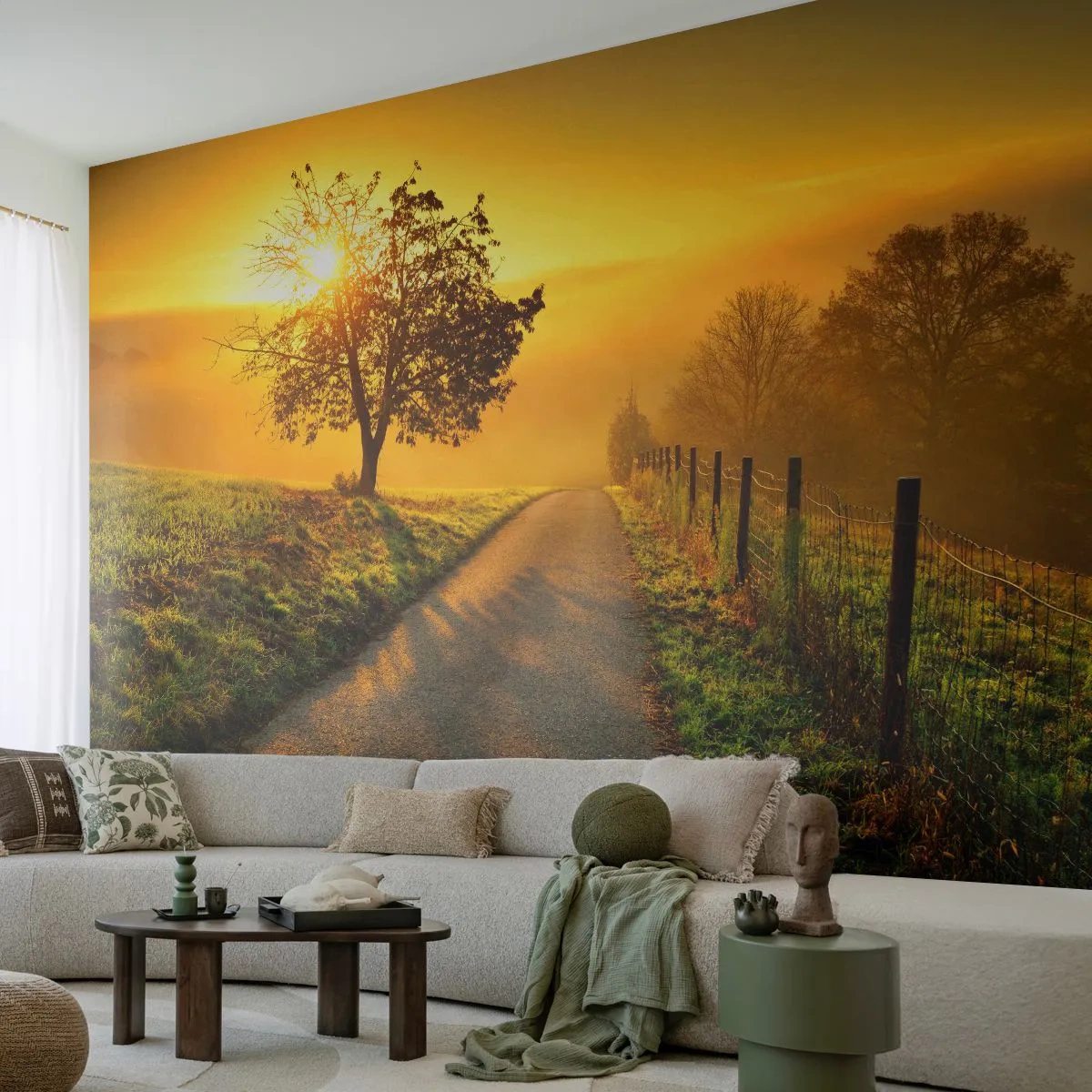 Fototapeta Premium Sand - Medové popoludnie - Krajina, Špinavá cesta, Lúka - 100x70 cm