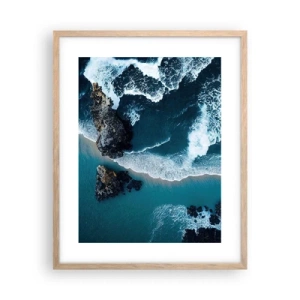 Plagát v ráme zo svetlého duba - Zahalené do vĺn - 40x50 cm