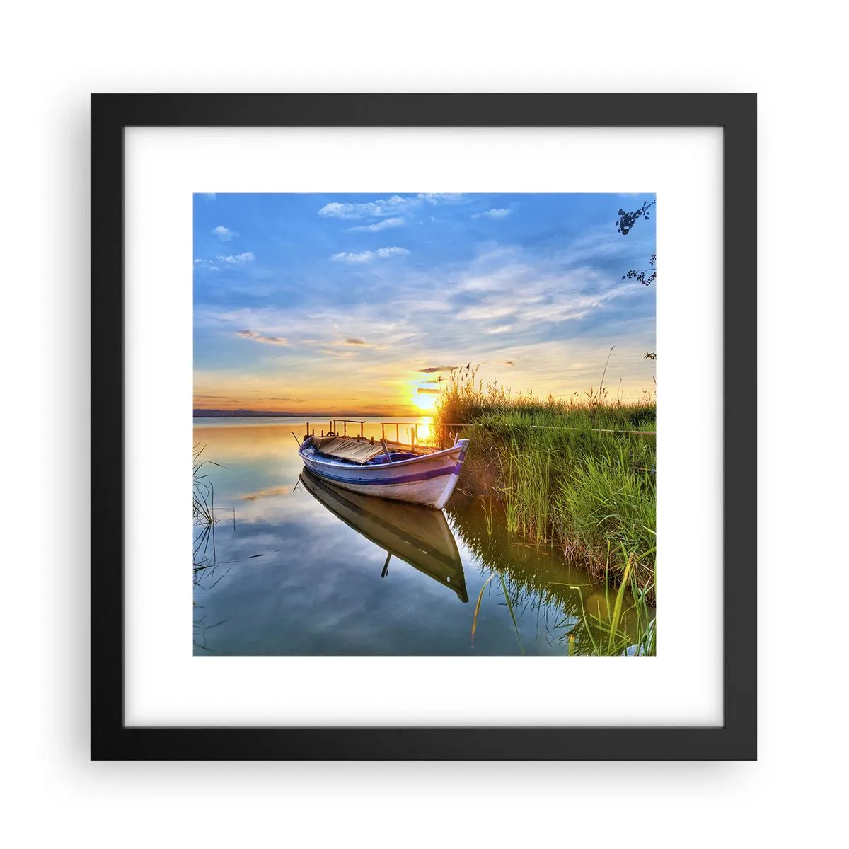 Plagát v čiernom ráme - Zátoka splnených snov - 30x30 cm