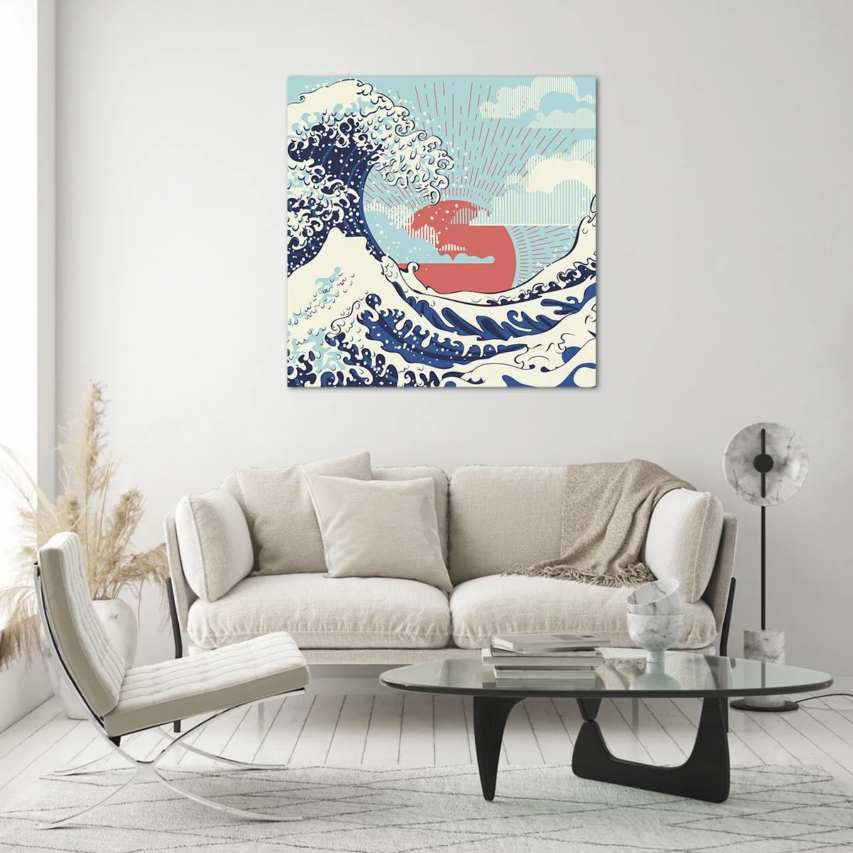 Obraz na skle - Z japonských inšpirácií - 30x30 cm