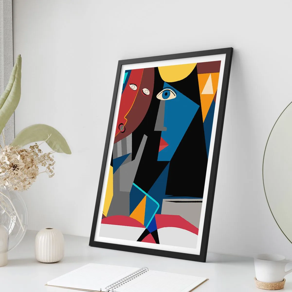 Plagát v čiernom ráme - Konverzácia kubistov - 61x91 cm