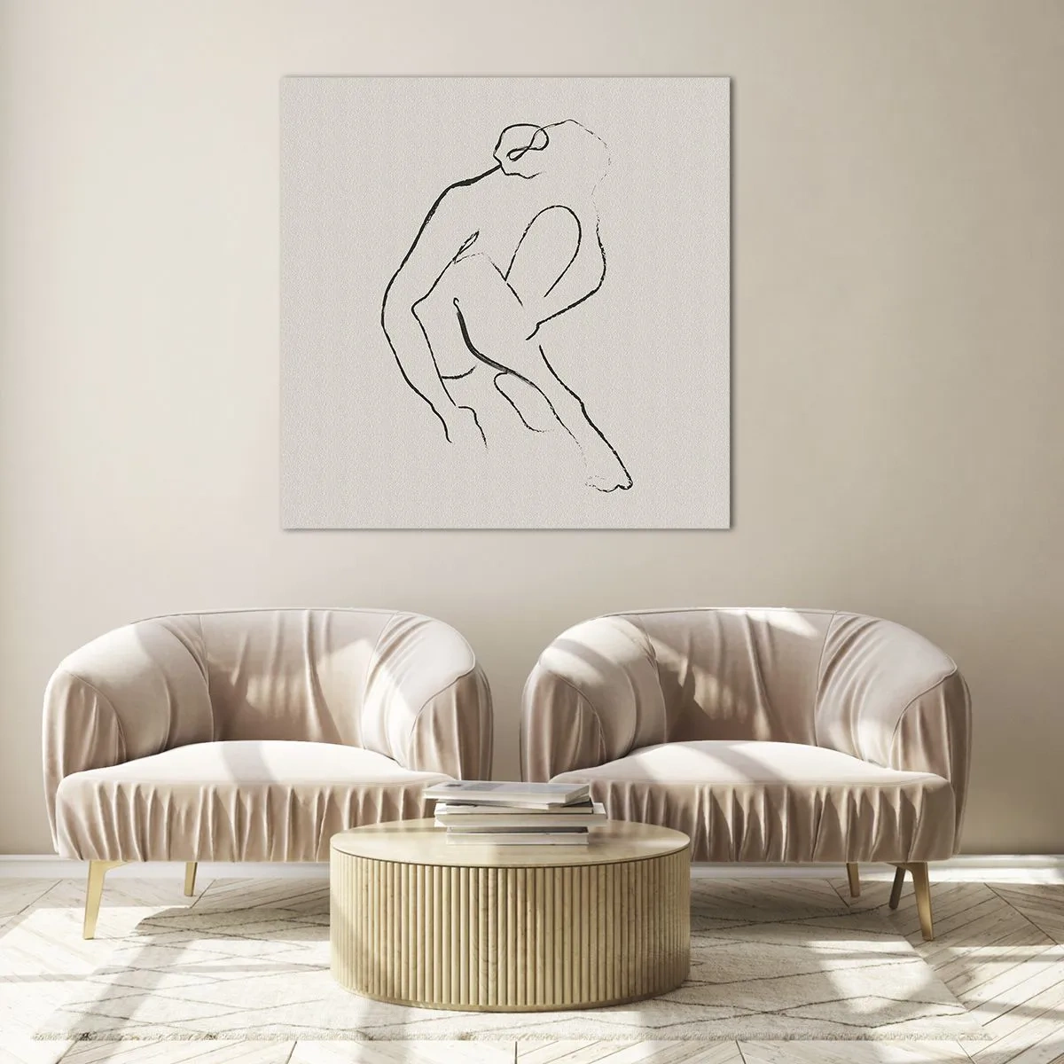 Obraz na skle - Intímna skica - 70x70 cm