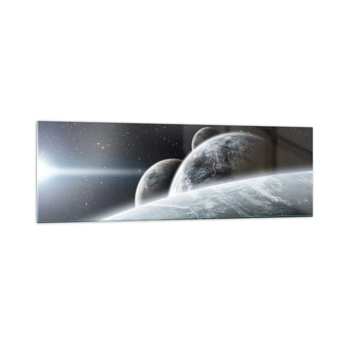 Obraz na skle - Vesmírna hudba sfér - 160x50 cm