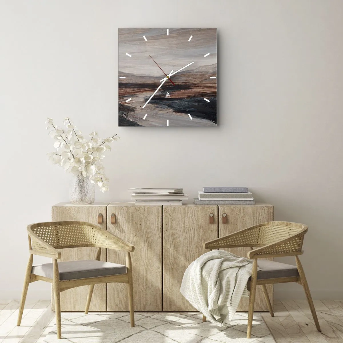 Nástenné hodiny - Pokojné údolie - 40x40 cm