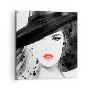 Obraz na plátne - Dáma v čiernom - 50x50 cm