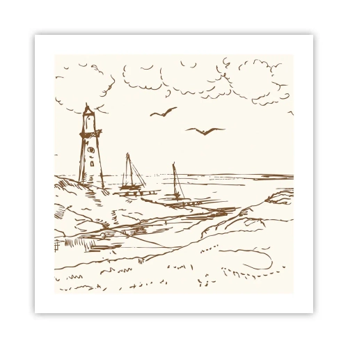 Plagát - Náčrt letných spomienok - 50x50 cm