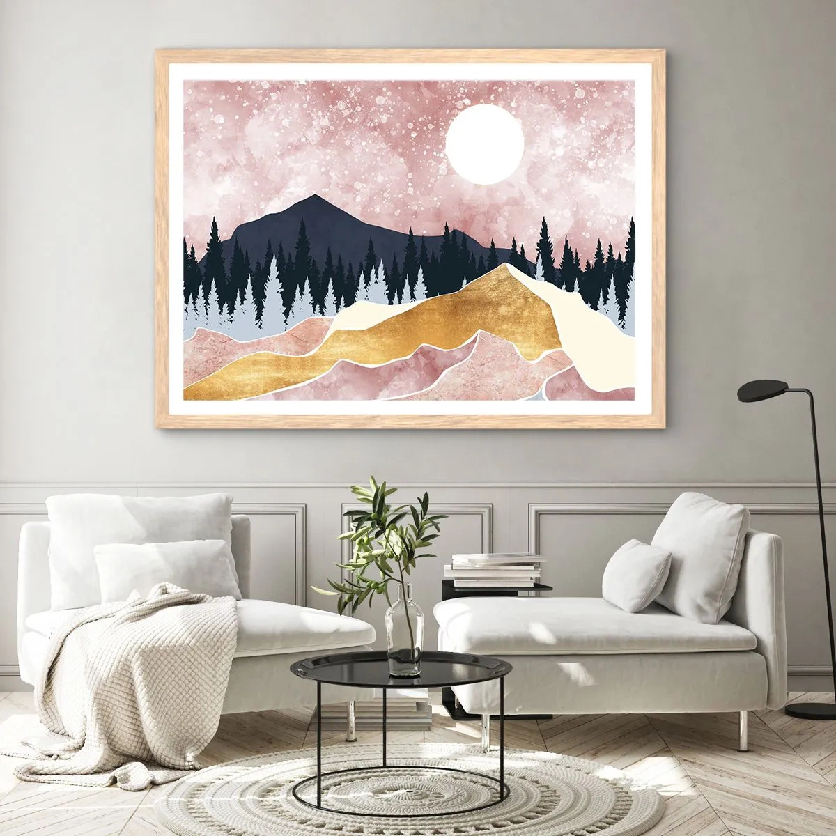 Plagát v ráme zo svetlého duba - Nočná hliadka - 70x50 cm