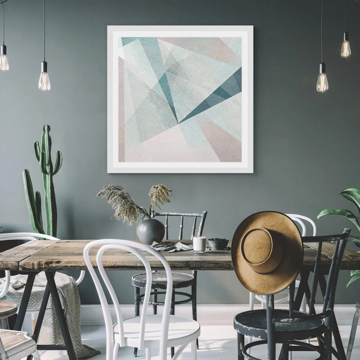 Plagát v bielom ráme - V kľude, ale dynamicky - 60x60 cm