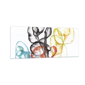 Obraz na skle - Kvety s dušou - 100x40 cm