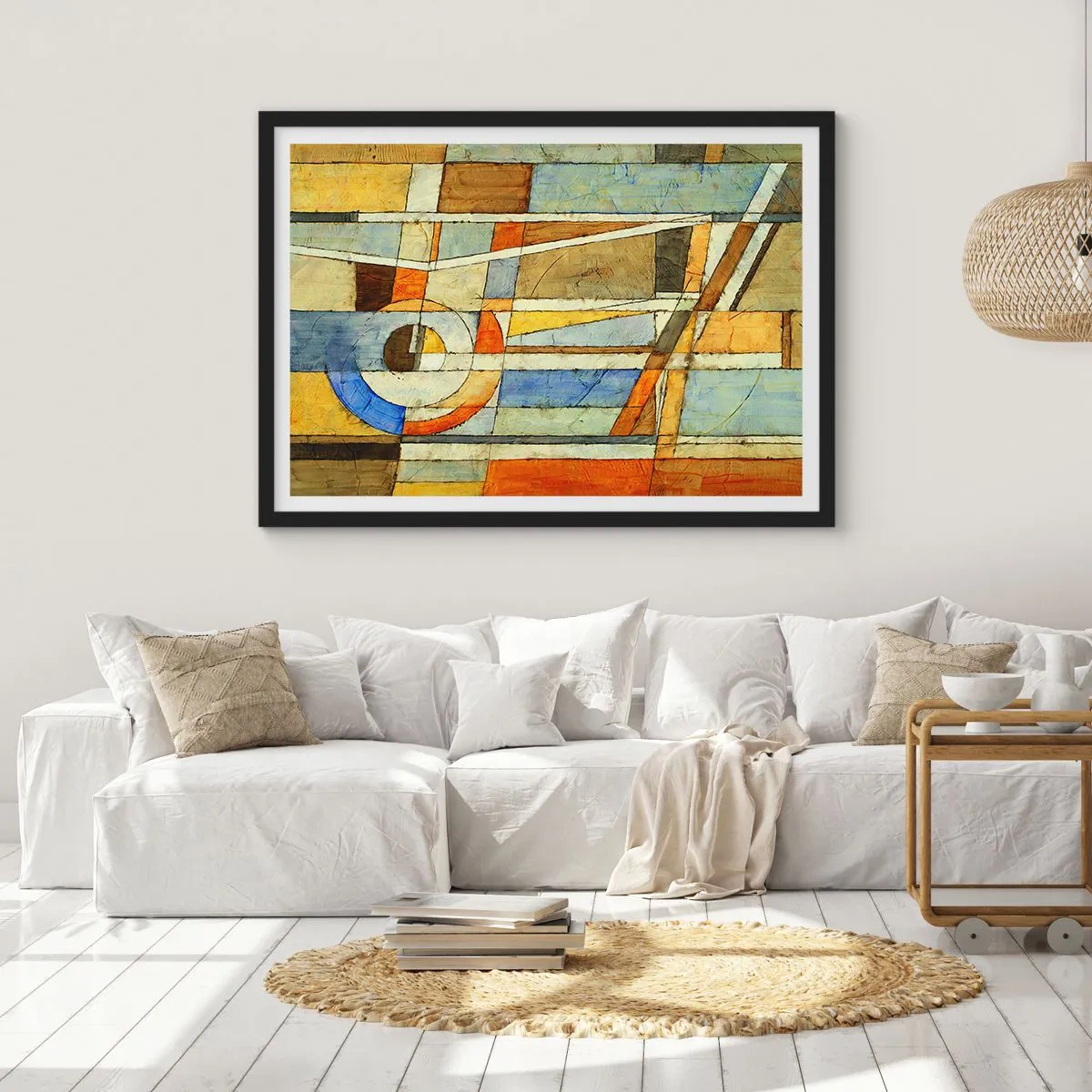 Plagát v čiernom ráme - Kubizmus na stavbe - 91x61 cm