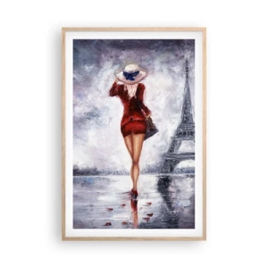 Plagát v ráme zo svetlého duba - Parížske symboly - 61x91 cm