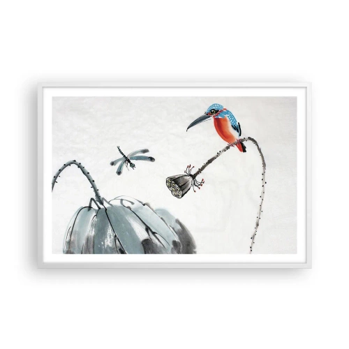 Plagát v bielom ráme - Život lúky - 91x61 cm