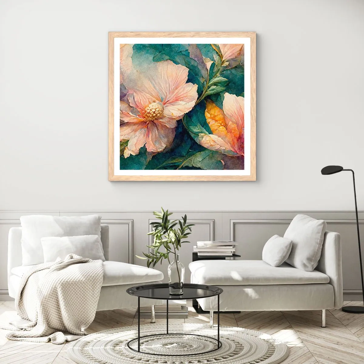 Plagát v ráme zo svetlého duba - Číra subtílnosť - 60x60 cm