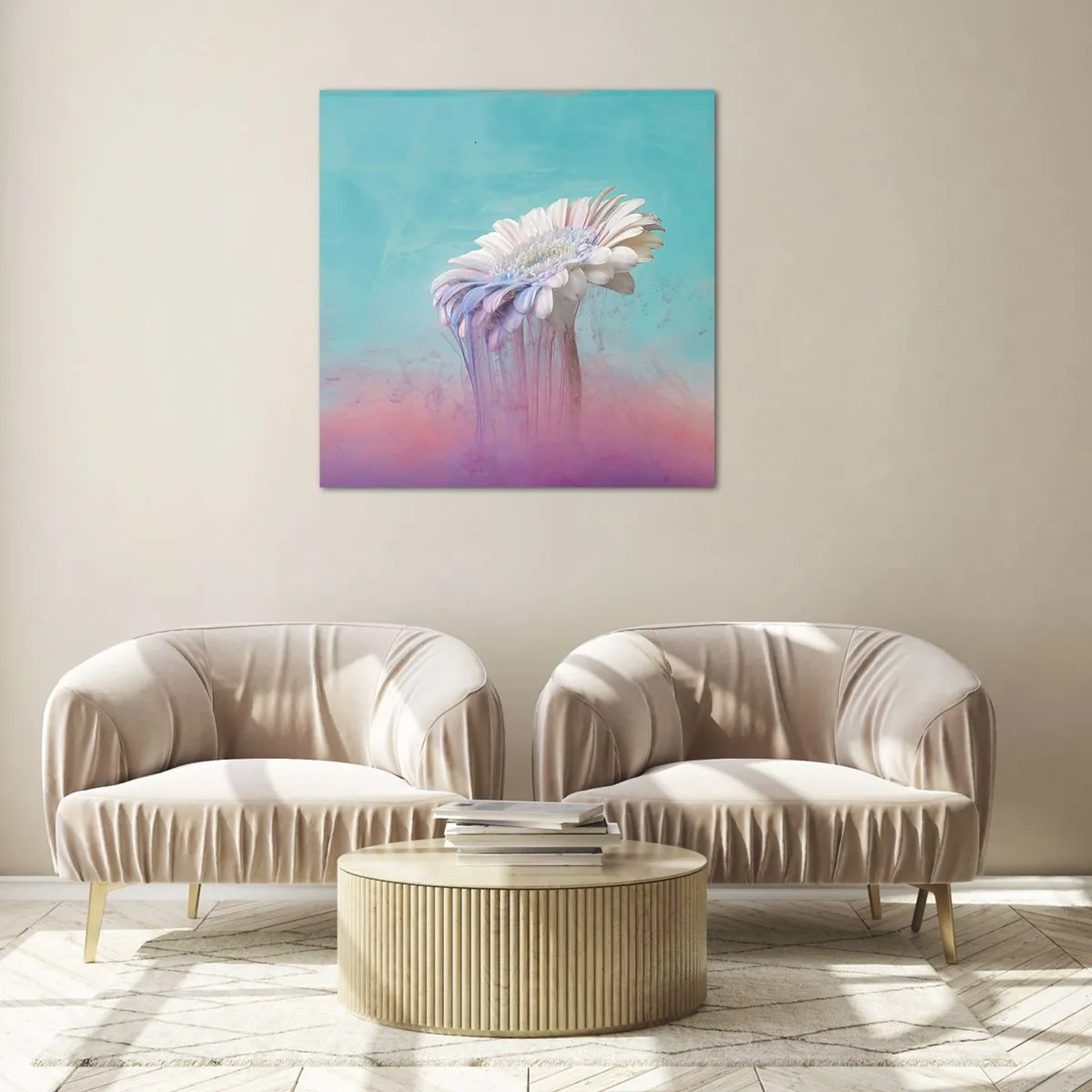 Obraz na skle - Záhrobia kvetín - 70x70 cm