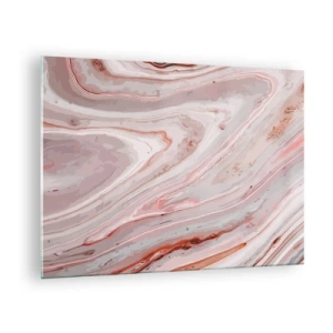 Obraz na skle - Abstraktný vzor v odtieňoch ružovej a hnedej - 70x50cm - Tekutá ružová - Moderná nástenná dekorácia do obývacej izby a spálne ARTTOR