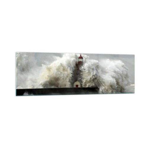 Obraz na skle - Hnev oceánu - 160x50 cm
