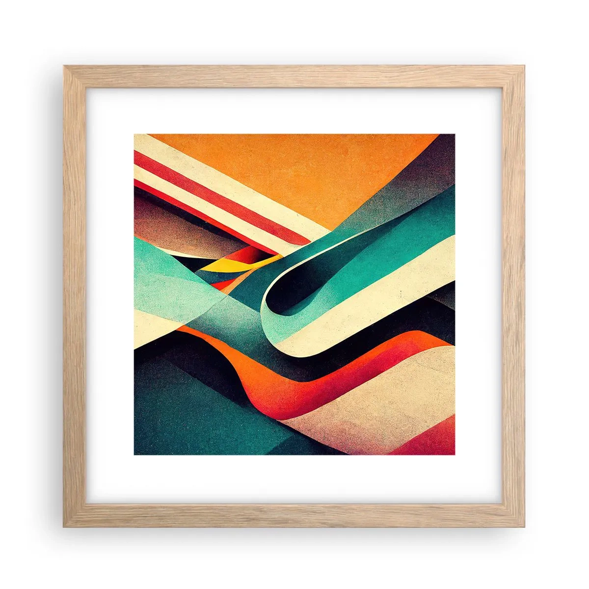 Plagát v ráme zo svetlého duba - Intenzívna kompozícia - 30x30 cm
