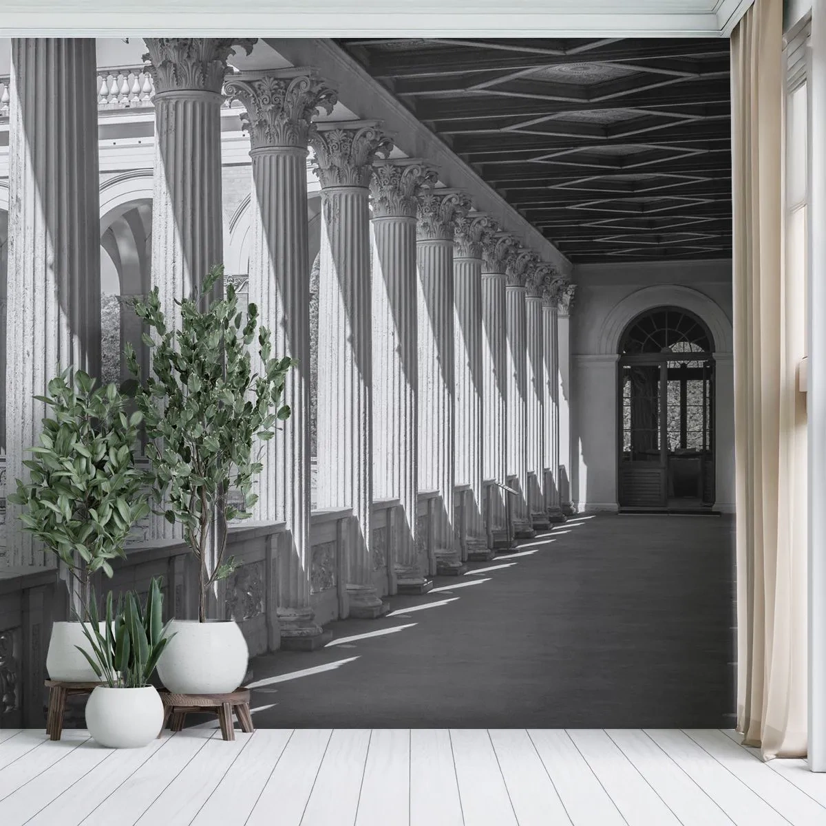 Fototapeta Premium Canvas - Slnečná arkáda - Stĺpce, Architektúra, klasické - 250x175 cm