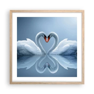 Plagát v ráme zo svetlého duba - Čas na lásku - 50x50 cm