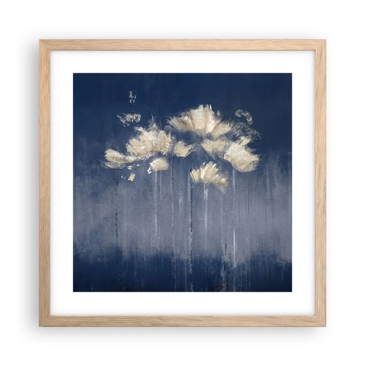 Plagát v ráme zo svetlého duba - Ako okvetné lístky vo vetre - 40x40 cm
