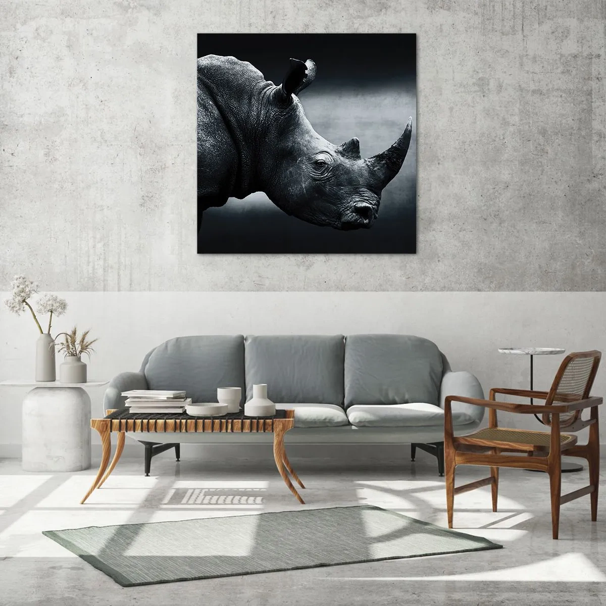 Obraz na skle - Pravý profil - 70x70 cm