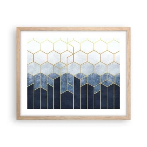 Plagát v ráme zo svetlého duba - Kompozícia v synkopickom rytme - 50x40 cm