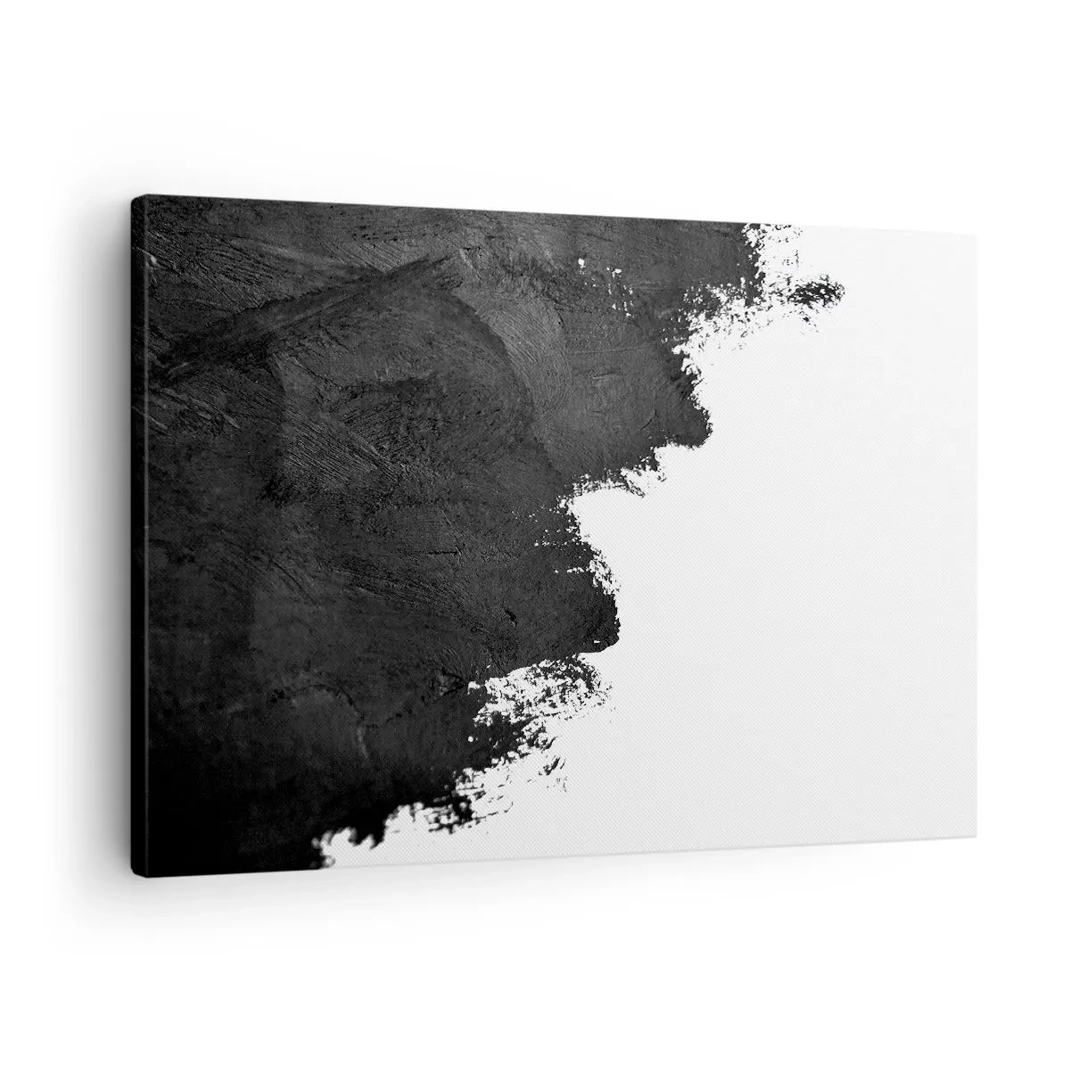Obraz na plátne - Čiernobiela abstrakcia s kontrastnými ťahmi štetcom - 70x50cm - Živly: zem - Moderná nástenná dekorácia do obývacej izby a spálne ARTTOR