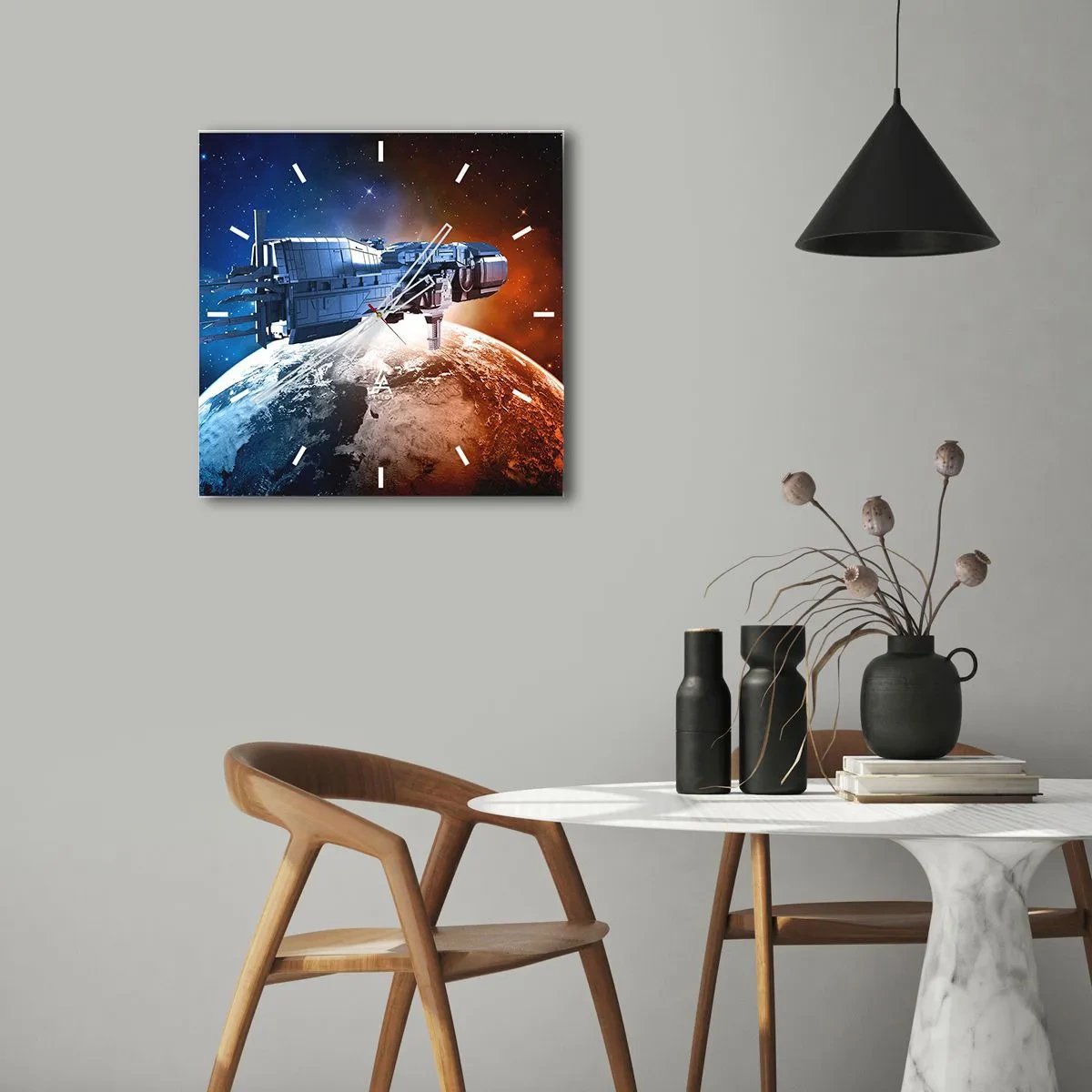 Nástenné hodiny - Pozorný pozorovateľ - 40x40 cm