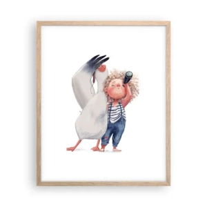 Plagát v ráme zo svetlého duba - Plán na skvelú cestu - 40x50 cm