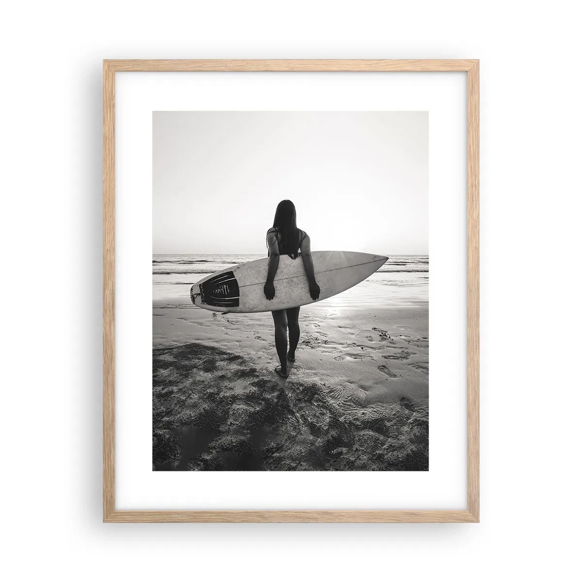 Plagát v ráme zo svetlého duba - Dcéra morskej vlny - 40x50 cm