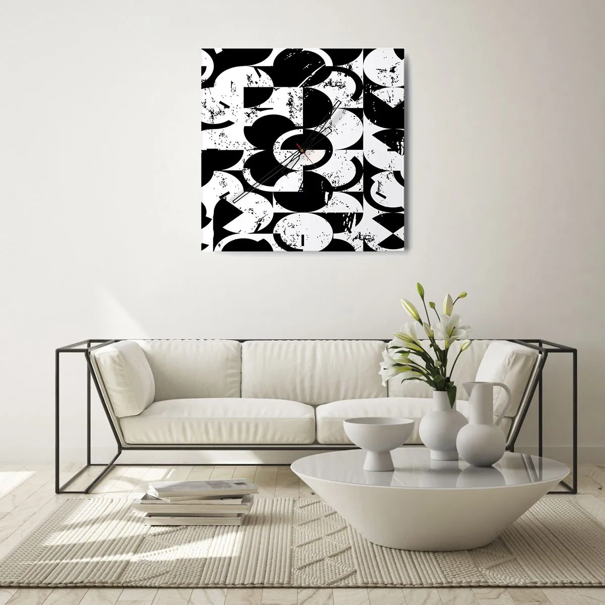 Nástenné hodiny - Biele je biele a čierne čierne - 30x30 cm