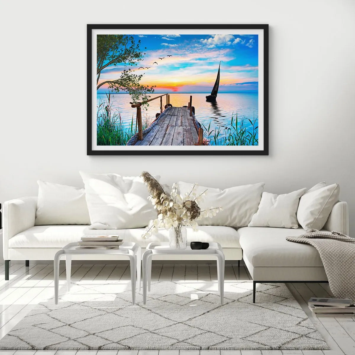 Plagát v čiernom ráme - Dobrý večer - 70x50 cm