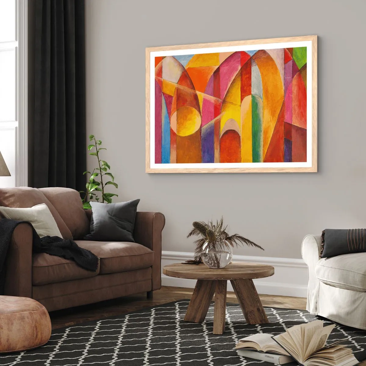 Plagát v ráme zo svetlého duba - Katedrála slnka - 50x40 cm