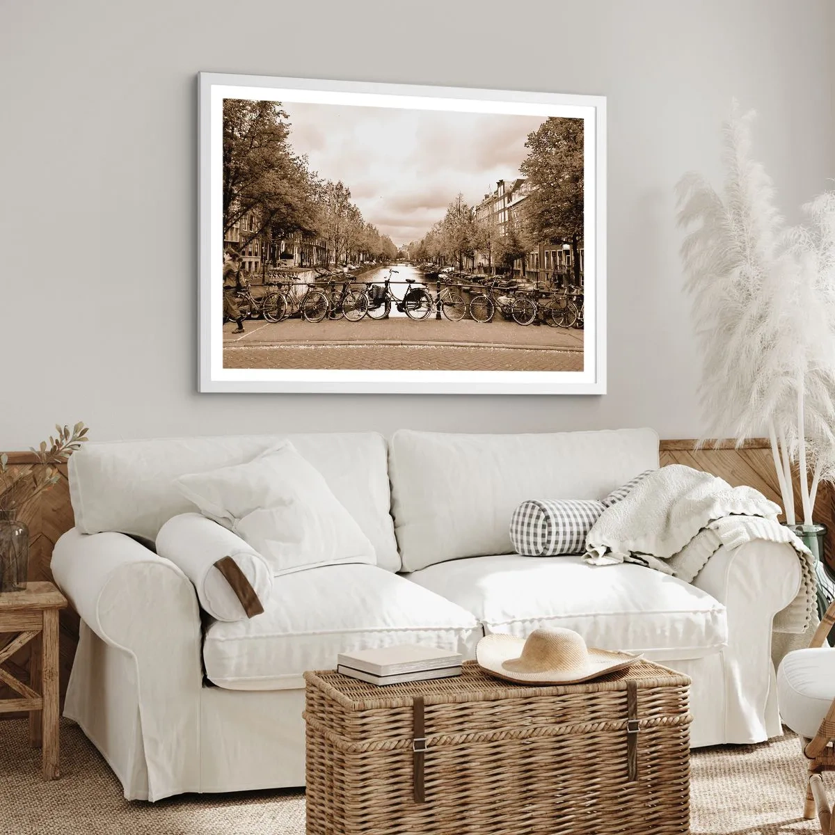 Plagát v bielom ráme - Holandská atmosféra - 100x70 cm