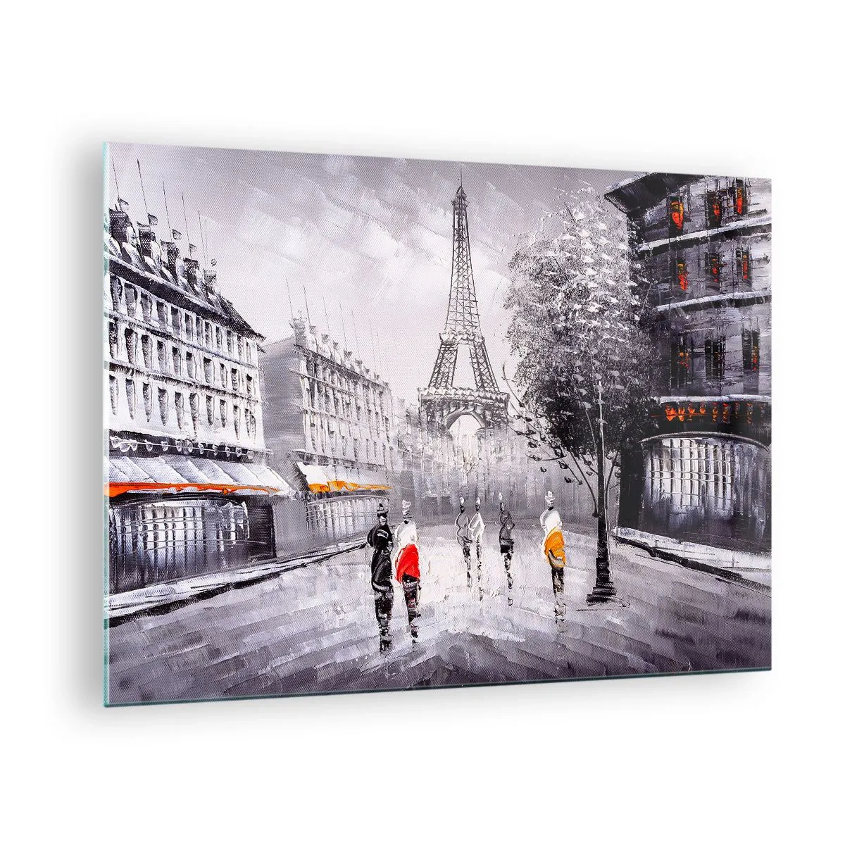 Obraz na skle - Parížska prechádzka - 70x50cm - Parížska prechádzka - Moderná nástenná dekorácia do obývacej izby a spálne ARTTOR