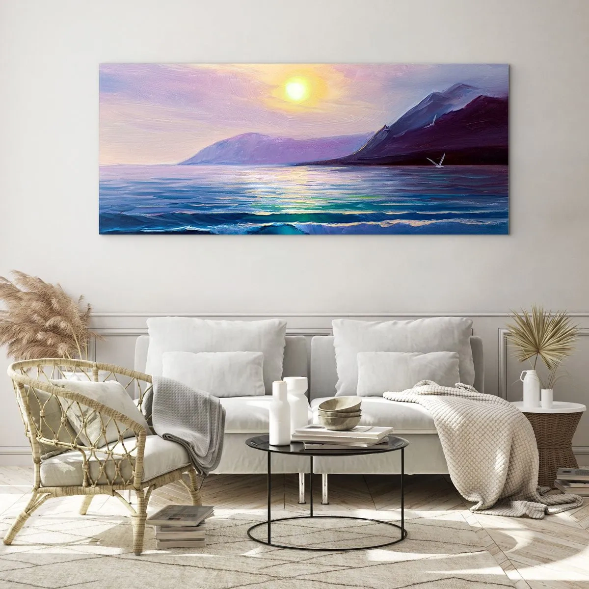 Obraz na skle - Krištáľ vody a vzduchu - 100x40 cm