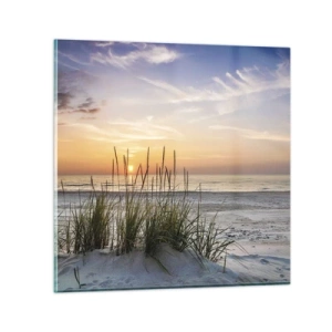 Obraz na skle - Pozri sa, predstav si a pociť - 30x30 cm