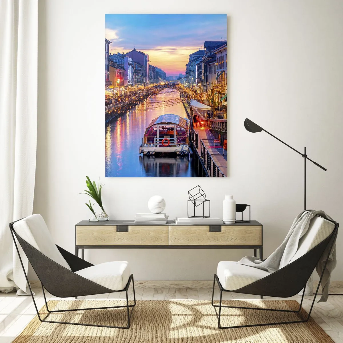 Obraz na skle - Večer plný svetla a zábavy - 50x70 cm