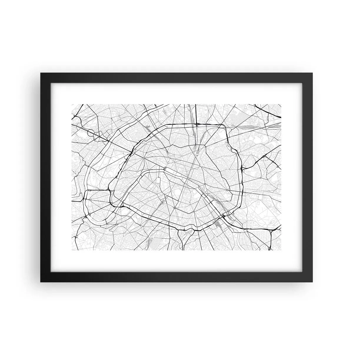 Plagát v čiernom ráme - Kvet Paríža - 40x30 cm