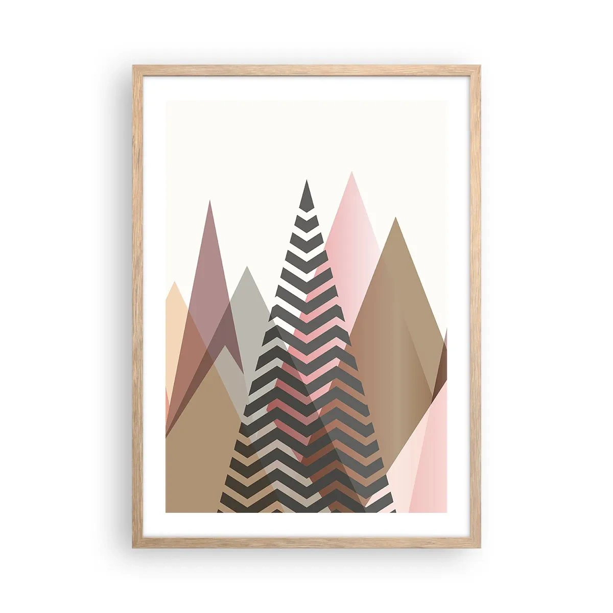 Plagát v ráme zo svetlého duba - Pyramidálny pohľad - 50x70 cm