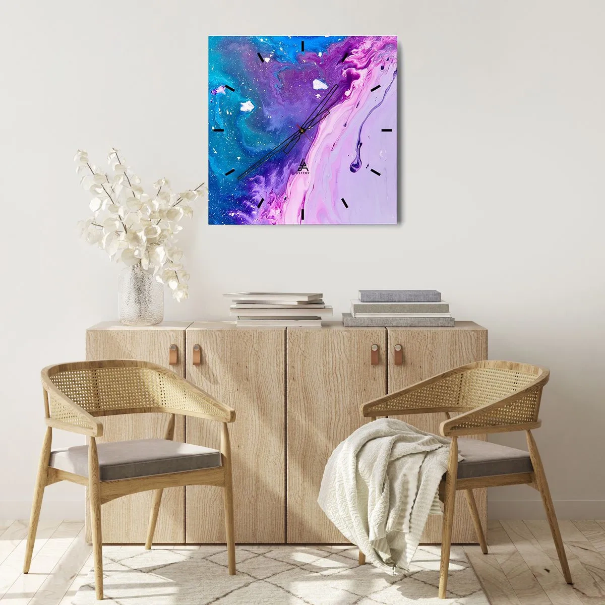 Nástenné hodiny - Yin a yang - 40x40 cm