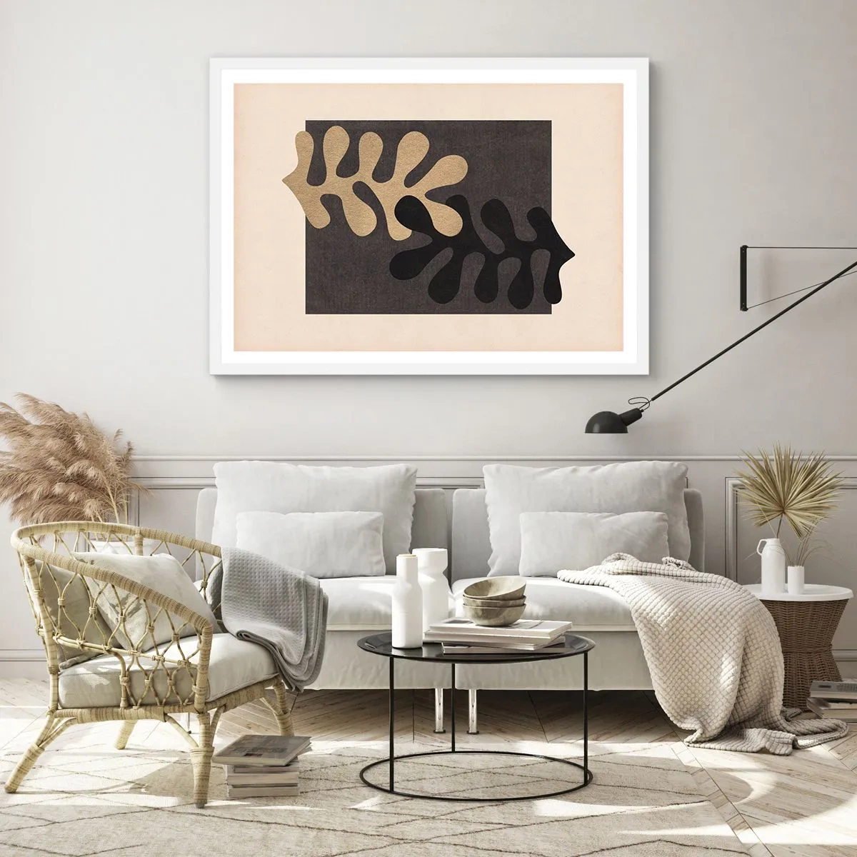 Plagát v bielom ráme - Neprítomnosť a doplnenie - 100x70 cm