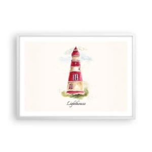 Plagát v bielom ráme - Tu je vždy počasie - 70x50 cm