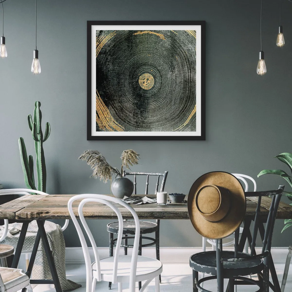 Plagát v čiernom ráme - Zmena a trvanie - 60x60 cm