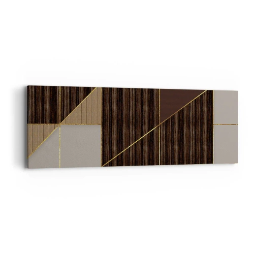 Obraz na plátne - Mozaika hnedej a zlatej - 90x30 cm