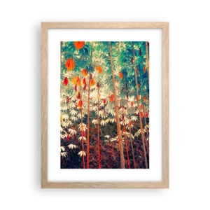 Plagát v ráme zo svetlého duba - Tajný život listov - 30x40 cm