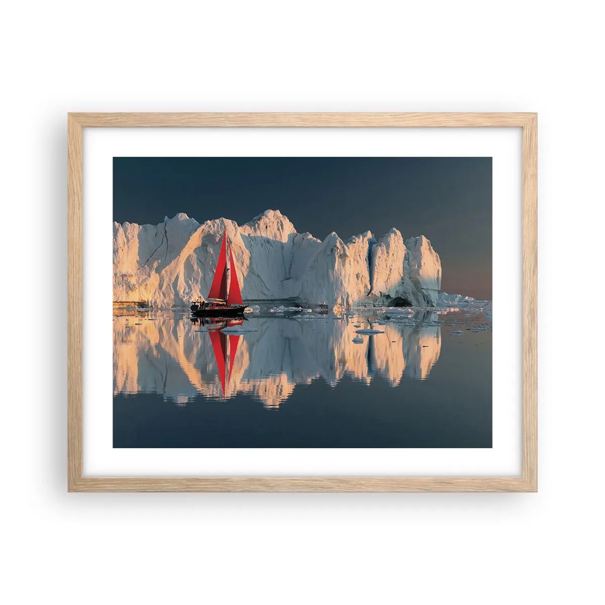 Plagát v ráme zo svetlého duba - Na okraji sveta - 50x40 cm