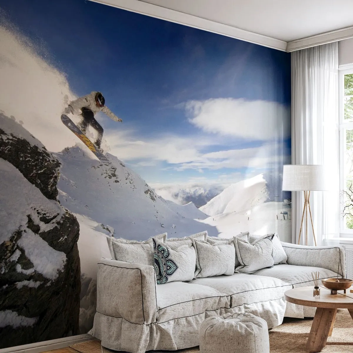 Fototapeta Premium Sand - Sloboda bez hraníc - Snowboarding, Krajina, hory - 400x280 cm