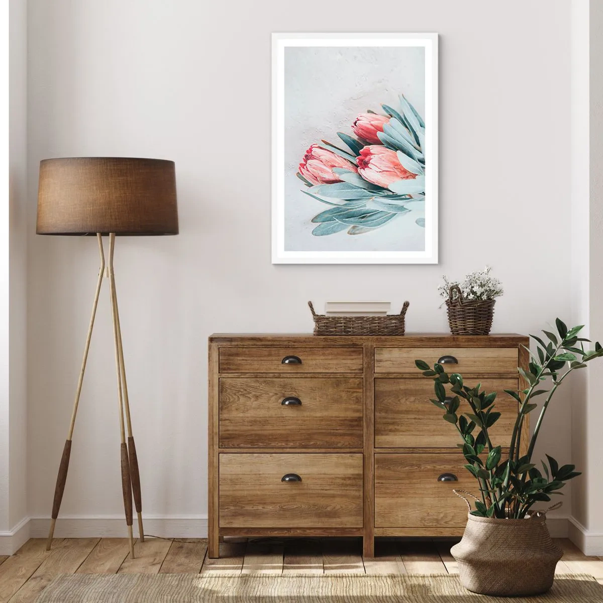 Plagát v bielom ráme - Zahanbené svojou vlastnou krásou - 50x70 cm